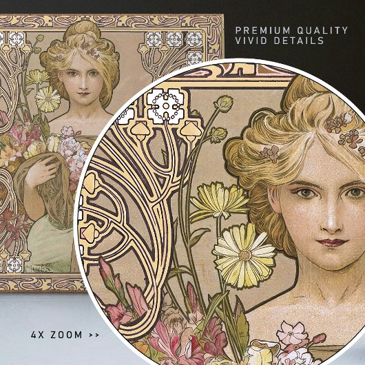 Alphonse Mucha Spring 4 Seasons Art Tegeltje