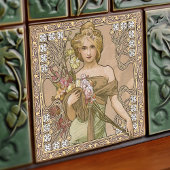 Alphonse Mucha Spring 4 Seasons Art Tegeltje