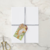 Alphonse Mucha Spring Floral  Art Nouveau Cadeaulabel (Met Touw)