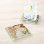 Alphonse Mucha Spring Floral  Art Nouveau Glazen Onderzetter (Schuin)