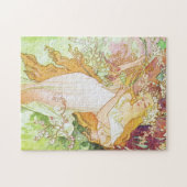 Alphonse Mucha Spring Floral  Art Nouveau Legpuzzel (Horizontaal)