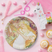 Alphonse Mucha Spring Floral  Art Nouveau Papieren Bordje (Feest)