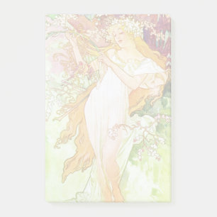 Alphonse Mucha Spring Floral Art Nouveau Post-it® Notes