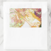 Alphonse Mucha Spring Floral Art Nouveau Rechthoekige Sticker (Tas)