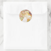Alphonse Mucha Spring Floral  Art Nouveau Ronde Sticker (Tas)