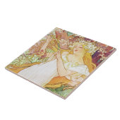 Alphonse Mucha Spring Floral  Art Nouveau Tegeltje (Zijkant)