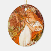 Alphonse Mucha Spring Keramisch Ornament (Links)