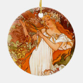 Alphonse Mucha Spring Keramisch Ornament (Achterkant)
