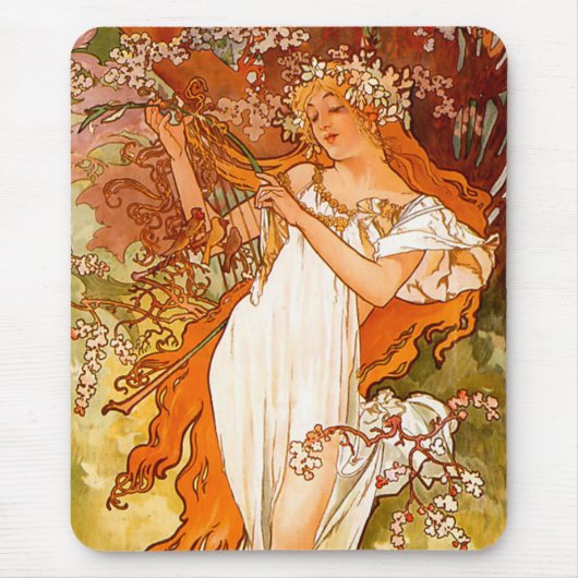 Alphonse Mucha Spring Muismat (Voorkant)