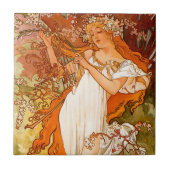 Alphonse Mucha Spring Tegeltje (Voorkant)