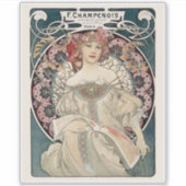Alphonse Mucha Sticker | Art Nouveau Vinyl Decal (Voorkant)