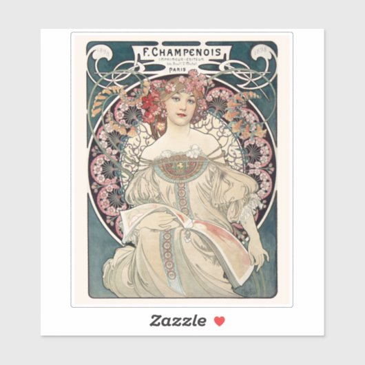 Alphonse Mucha Sticker | Art Nouveau Vinyl Decal (Vel)