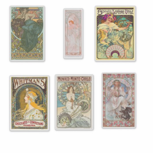 Alphonse Mucha Sticker Assortiment 2 (Voorkant)