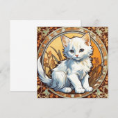 Alphonse Mucha stijl kat Kaart (Voorkant / Achterkant)