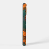 Alphonse Mucha Stijl Oranje Kat iPhone 15 Case (Rechterkant)