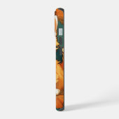 Alphonse Mucha Stijl Oranje Kat iPhone 15 Case (Linkerkant)