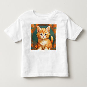 Alphonse Mucha Stijl Oranje Kat Kinder Shirts