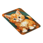 Alphonse Mucha Stijl Oranje Kat Magneet (Rechterzijde)