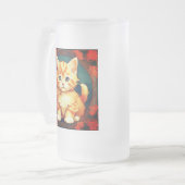 Alphonse Mucha Stijl Oranje Kat Matglas Bierpul (Voorkant links)