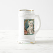 Alphonse Mucha Stijl Witte Kat Bierpul (Voorkant rechts)