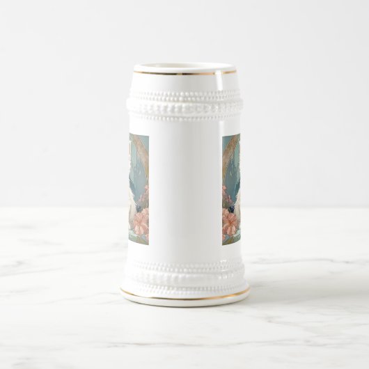 Alphonse Mucha Stijl Witte Kat Bierpul (Center)