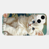 Alphonse Mucha Stijl Witte Kat Case-Mate iPhone Case (Achterkant (horizontaal))