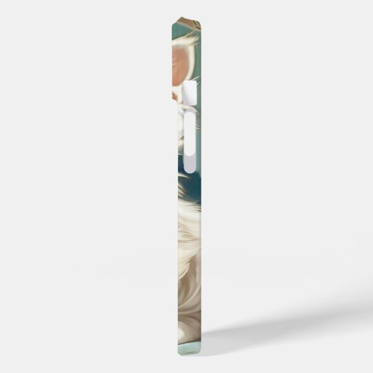 Alphonse Mucha Stijl Witte Kat Case-Mate iPhone Case (Achterkant / Links)