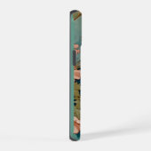 Alphonse Mucha Stijl Witte Kat iPhone 15 Case (Rechterkant)