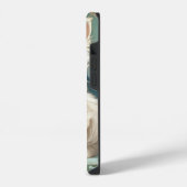 Alphonse Mucha stijl witte kat iPhone Hoesje (Linkerkant)