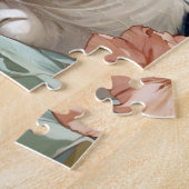 Alphonse Mucha Stijl Witte Kat Legpuzzel (Zijkant)