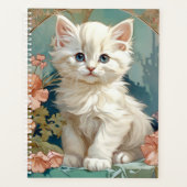 Alphonse Mucha Stijl Witte Kat Planner (Voorkant)
