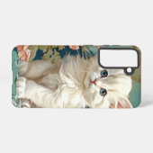 Alphonse Mucha Stijl Witte Kat Samsung Galaxy Hoesje (Achterkant horizontaal)