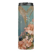 Alphonse Mucha Stijl Witte Kat Thermosbeker (Achterkant)