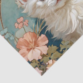 Alphonse Mucha Stijl Witte Kat Tissuepapier (Detail)