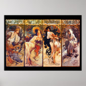 Alphonse Mucha Stunning Art Nouveau Tableau #37 Poster (Voorkant)