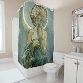 Alphonse Mucha Stunning Art Nouveau Vrouw #18 Douchegordijn (In situ)