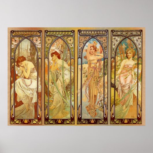 Alphonse Mucha Stunning Art Nouveau Vrouw #31 Poster (Voorkant)