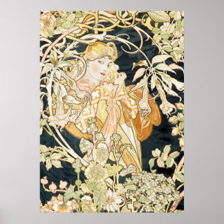 Alphonse Mucha Stunning Art Nouveau Vrouw #35 Poster