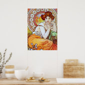 Alphonse Mucha Stunning Art Nouveau Woman #15 Poster (Keuken)