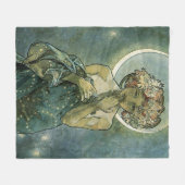 Alphonse Mucha Stunning Art Nouveau Woman #18 Fleece Deken (Voorkant (Horizontaal))