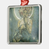 Alphonse Mucha Stunning Art Nouveau Woman #18 Metalen Ornament (Links)