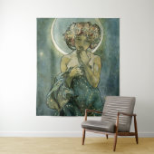 Alphonse Mucha Stunning Art Nouveau Woman #18 Wandkleed (In situ)