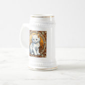 Alphonse Mucha Style Cat Bierpul (Voorkant links)