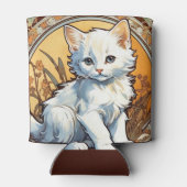 Alphonse Mucha Style Cat Blikjeskoeler (Achterkant)