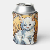 Alphonse Mucha Style Cat Blikjeskoeler (Blikje Achterkant)