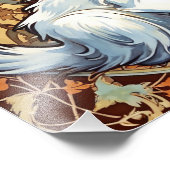 Alphonse Mucha Style Cat Foto Afdruk (Hoek)