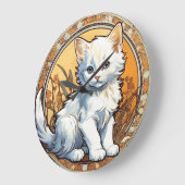 Alphonse Mucha Style Cat Grote Klok (Hoek)