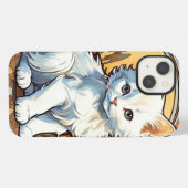 Alphonse Mucha Style Cat iPhone Hoesje (Achterkant horizontaal)