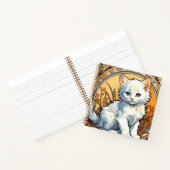 Alphonse Mucha Style Cat Notitieboek (Binnen)