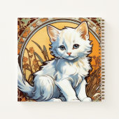 Alphonse Mucha Style Cat Notitieboek (Achterkant)